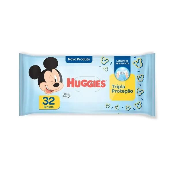 Lenço Umedecido Infantil Huggies Tripla Proteção - 32 unidades