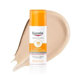 EUCERIN Protetor Solar Facial Antimanchas Cor Clara FPS 70 50ml, Pigment Control, Proteção UVA, UVB e Luz Visível, Thiamidol