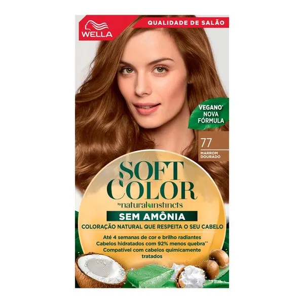 Tinta de Cabelo Wella Soft Color 77 Marrom Dourado