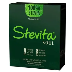 Adoçante Dietético de Stevia Vegano Stevita 50 Sachês