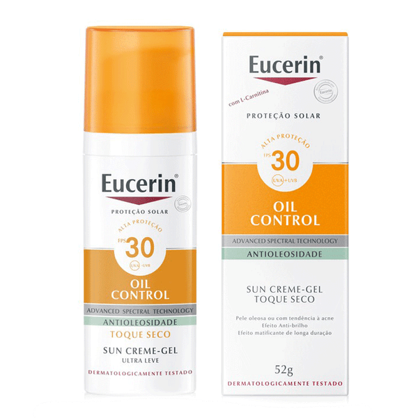 Protetor Solar Facial Eucerin FPS 30 Oil Control Antioleosidade 50ml Creme Gel