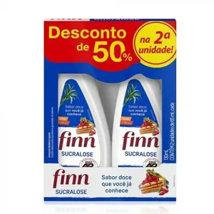 Adoçante Finn Sucralose 65ml 2 Unidades Desconto 50% na Segunda Unidade