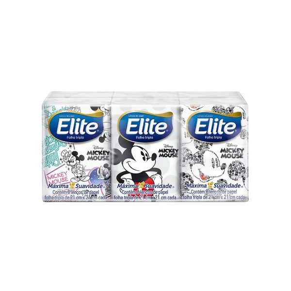 Lenço de Papel Elite Kids Mickey 6 Unidades Lenco De Papel Kids Elite C/6