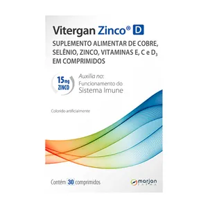 Complemento Alimentar Vitergan Zinco D 30 Comprimidos