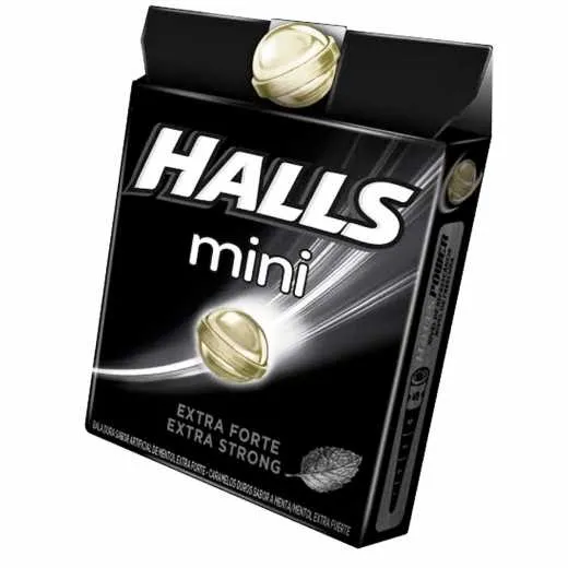Bala Dura Halls Mini Sabor Extra Forte Sem Açúcar 15G