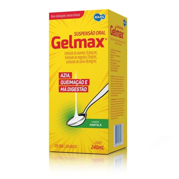 Antiácido Gelmax Suspensão Oral Sabor Hortelã 240ml