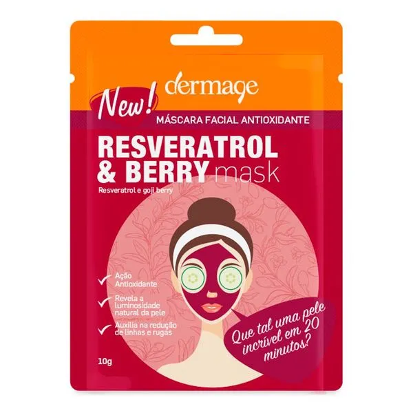 Máscara Facial Antioxidante Dermage Resveratrol & Berry 10g