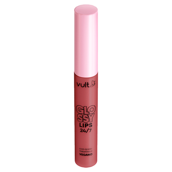 Gloss Liquido Vult Glossy Lips 24/7 com Ácido Hialurônico Rosado 5,2ml