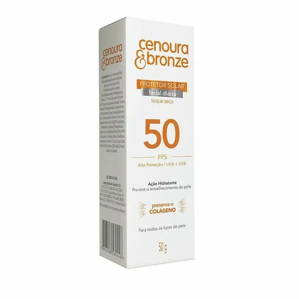 Protetor Solar Facial Cenoura&Bronze FPS 50 50g