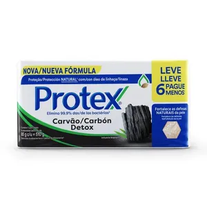 Kit Sabonete em Barra Protex Carvão Detox Antibacteriano 85g 6 Uni Promo