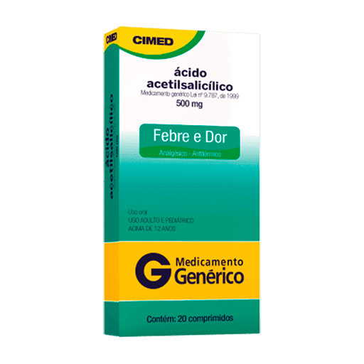 Acido Acetilsalicilico 500Mg 20 Cprs - Cimed (G)
