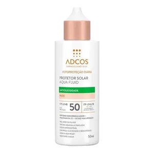 Protetor Solar Facial Adcos FPS 50 Aquafluid Antioleosidade Nude 40ml