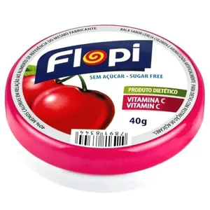 Bala Flopi Sem Açúcar Cereja 40g Bala Flopi Sem Acucar Cereja 40G