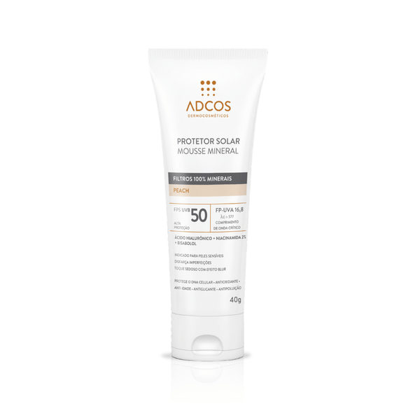 Protetor Solar Mousse Tonalizante FPS 50 - Mineral Peach - 40g