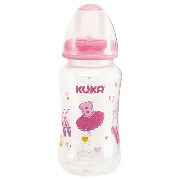 Mamadeira infantil Kuka Big Natural Bicouniversal Rosa 330ml - Silicone sem BPA, prática Mamadeira Kuka Big Natural Bicouniversal Rosa - 330ml
