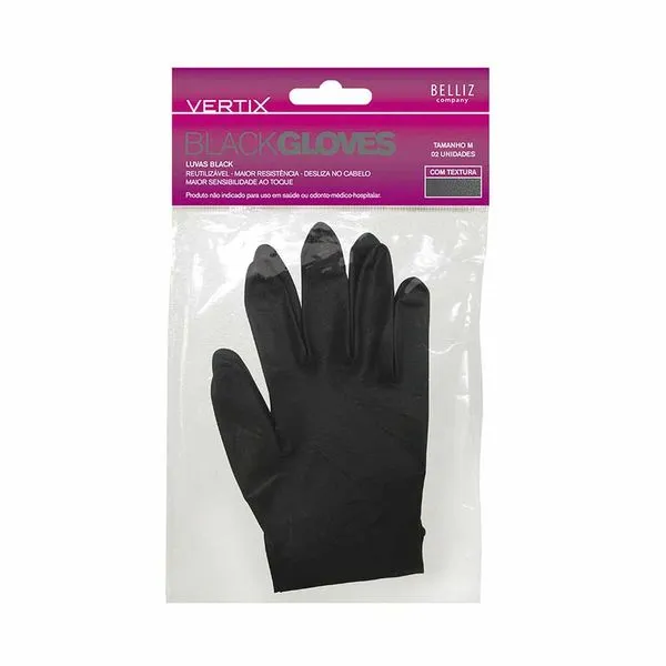 Luva Vertix Black com 2 Unidades Tamanho P