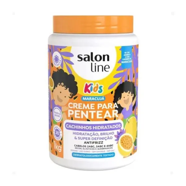 Creme Para Pentear Infantil Salono Line 1 Kg Maracujá Cachinhos Hidratados