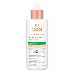 Protetor Solar Facial Adcos FPS 50 Aquafluid Antioleosidade Beige 40ml