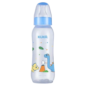 Mamadeira Infantil Natural Color Bicouniversal 250ml Bico Silicone Livre BPA Kuka Higiênica Mamadeira Kuka Natural Color Bicouniversal Azul 250Ml - Kuka