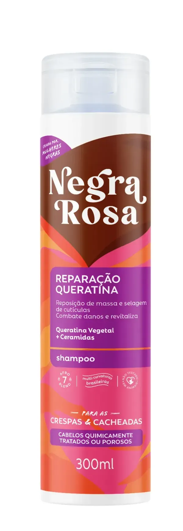 Sh Negra Rosa Reparacao Queratina Crespas E Cacheadas 300Ml