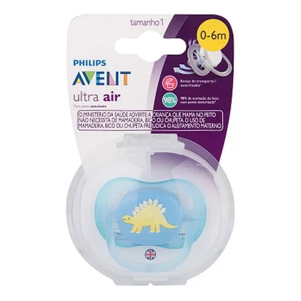 Chupeta Avent Ultra Air 0 a 6 Meses Dinossauro 1 Unidade