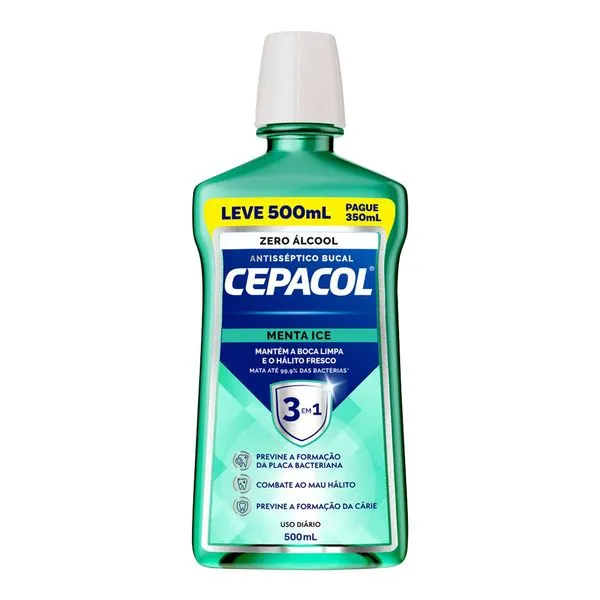 Enxaguante Bucal Cepacol Menta Ice Sem Álcool 500ml