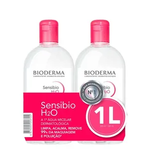 Kit 2 Águas Micelar Facial de Limpeza Bioderma Sensibio H2O 500 ml