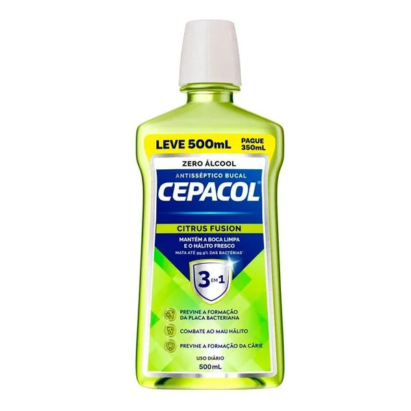 Enxaguante Bucal Cepacol Citrus Fusion Sem Álcool 500ml