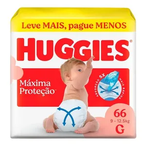 Fralda Huggies Máxima Proteção G 66 Unidades