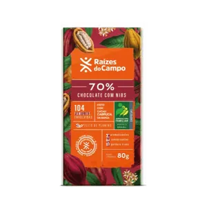 Chocolate 70% Cacau com Nibs Raízes do Campo – 80g