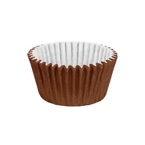 Forminha Mini Cupcake Impermeável Marrom Regina 45 Unidades