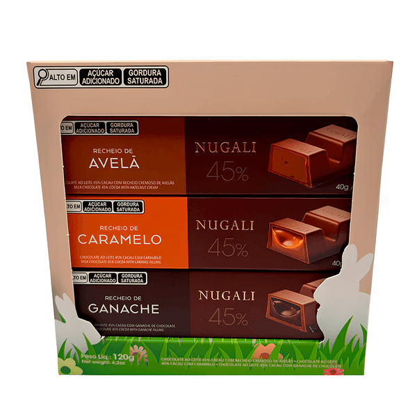 Chocolate Trio Tabletes Recheados Nugali – 150g