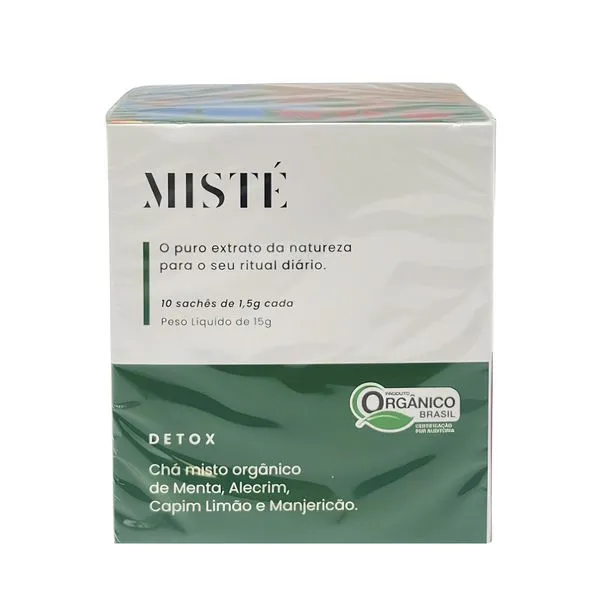 Chá Misto Orgânico Detox Sabor Menta, Alecrim, Capim Limão e Manjericão Misté - 15g
