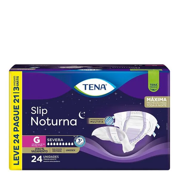 Fralda Geriátrica Tena Slip Noturna G 24 Unidades