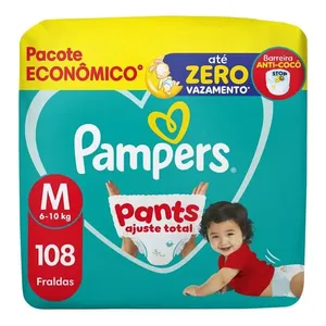Fralda Pampers Pants Ajuste Total Tamanho M 108 Unidades