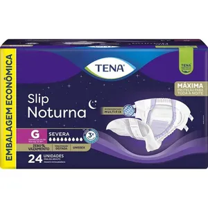 Fralda Geriátrica Descartável Tena Slip Noturna Incontinência Urinária Severa G 24 Unidades
