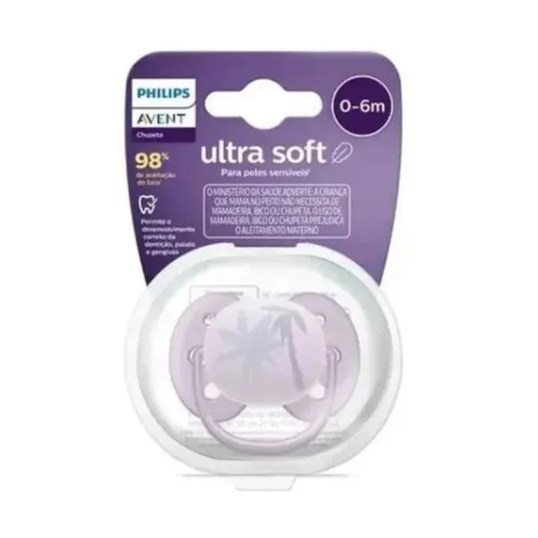 Chupeta Avent 0-6M SCF092/03 Ultra Soft Lilás CHUP AVENT 0-6M SCF092/03 ULTRA SOFT LIL