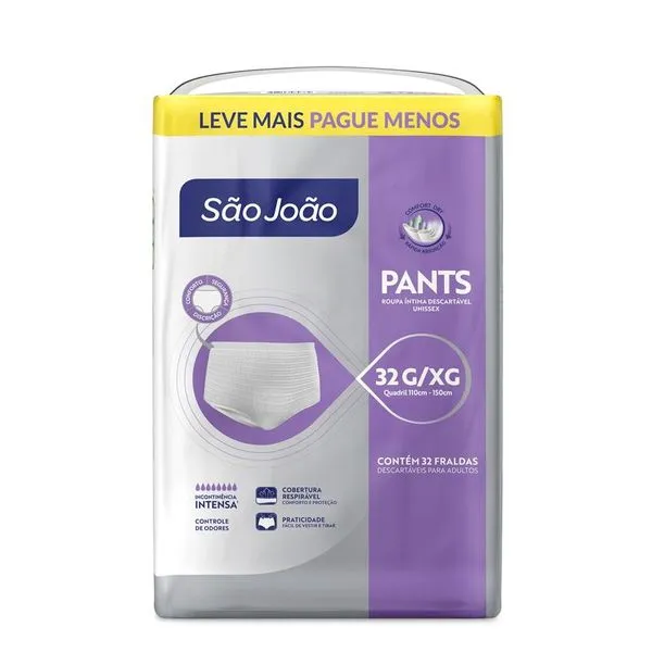 Roupa Íntima São João Pants Adulto G/XG 32 Unidades FR SAO JOAO ADULTO PANTS G/XG 32UN