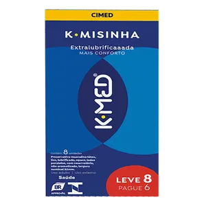 Preservativo K-Med K-Misinha Extra Lubrificado 8 Unidades