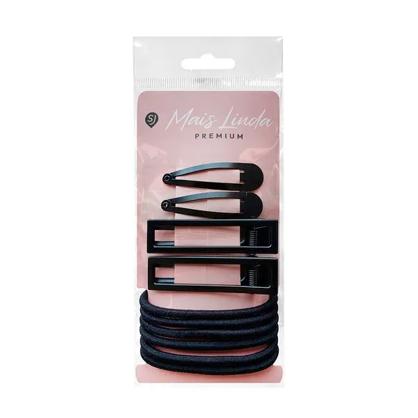 Kit Elástico Presilha e Tic Tac Mais Linda 10 Unidades KIT ELASTICO PRESILHA E TIC TAC MAIS LIN
