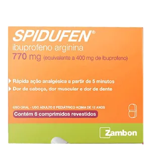 Analgésico e Antitérmico Spidufen 770mg 6 Comprimidos Revestidos