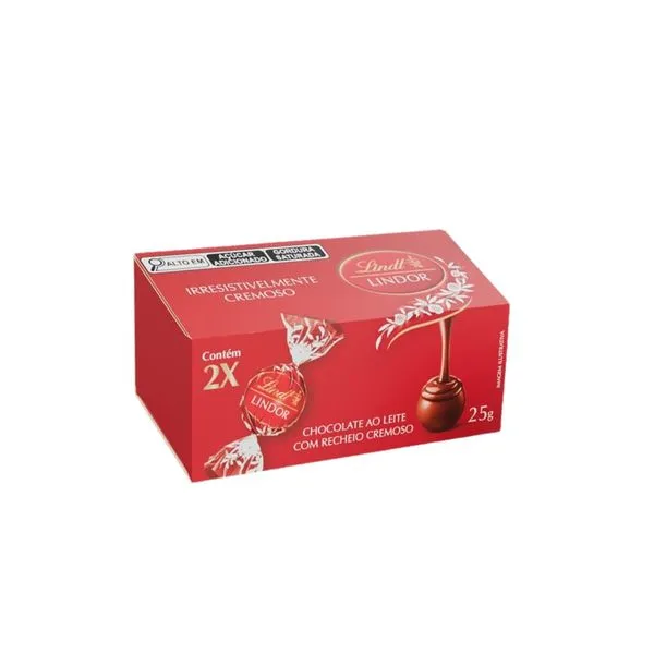 Chocolate Suíço Lindt Lindor Ao Leite Recheio Cremoso 25g