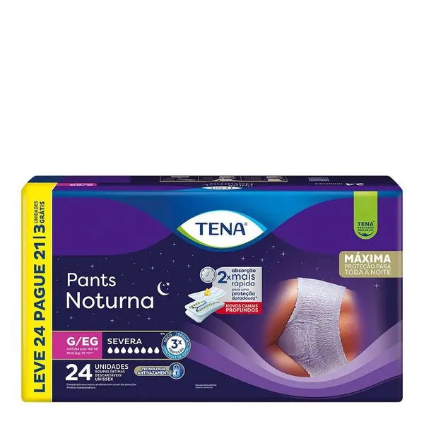 Roupa Íntima Tena Pants Noturna G/EG 24 Unidades