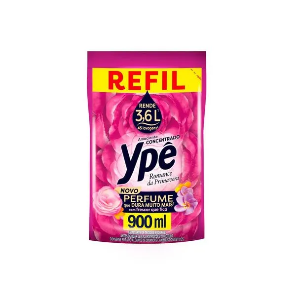 Amaciante Concentrado Ypê Romance da Primavera Refil 900ml Amaciante Concentrado Ypê Pink Garden Refil 900ml
