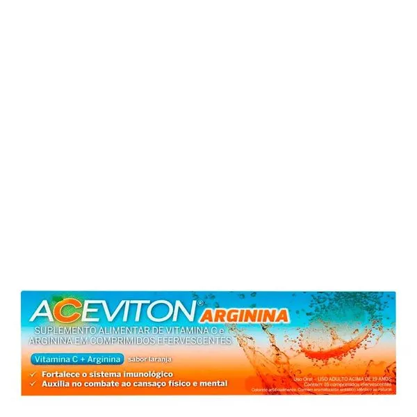 Vitamina C Aceviton Arginina Cimed Sabor Laranja 16 Comprimidos