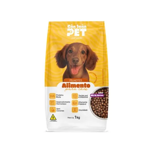Ração São João Pet Cães Filhotes 1kg RACAO SAO JOAO PET 1KG CAES FILHOTES