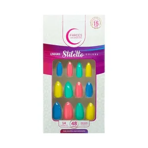 Unhas Post Fhaces Stiletto Multi Desejo 48 Unidades UNHAS POST FHACES STILETTO MULTI DESEJO