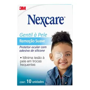 Protetor Ocular Infantil Nexcare 3M Remoção Suave Gentil à Pele 10 unidades