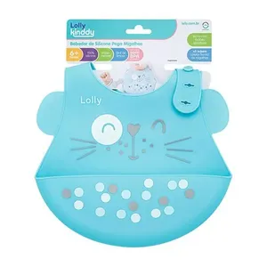 Babador Lolly Silicone Pega Migalhas Azul BABADOR LOLLY SILICONE PEGA MIGALHAS AZU