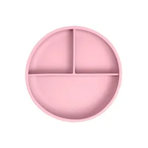 Prato Alimentação Infantil Bebê Freso Baby Silicone Livre Bpa Com Ventosa E Divisória Blw Bliss Rosa
